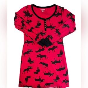 Hatley (Little Blue House) Red Long Sleeve Nightgown Size Medium